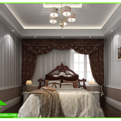 Thiết kế nội thất phòng ngủ 3 biệt thự tân cổ điển anh Đạt An Giang